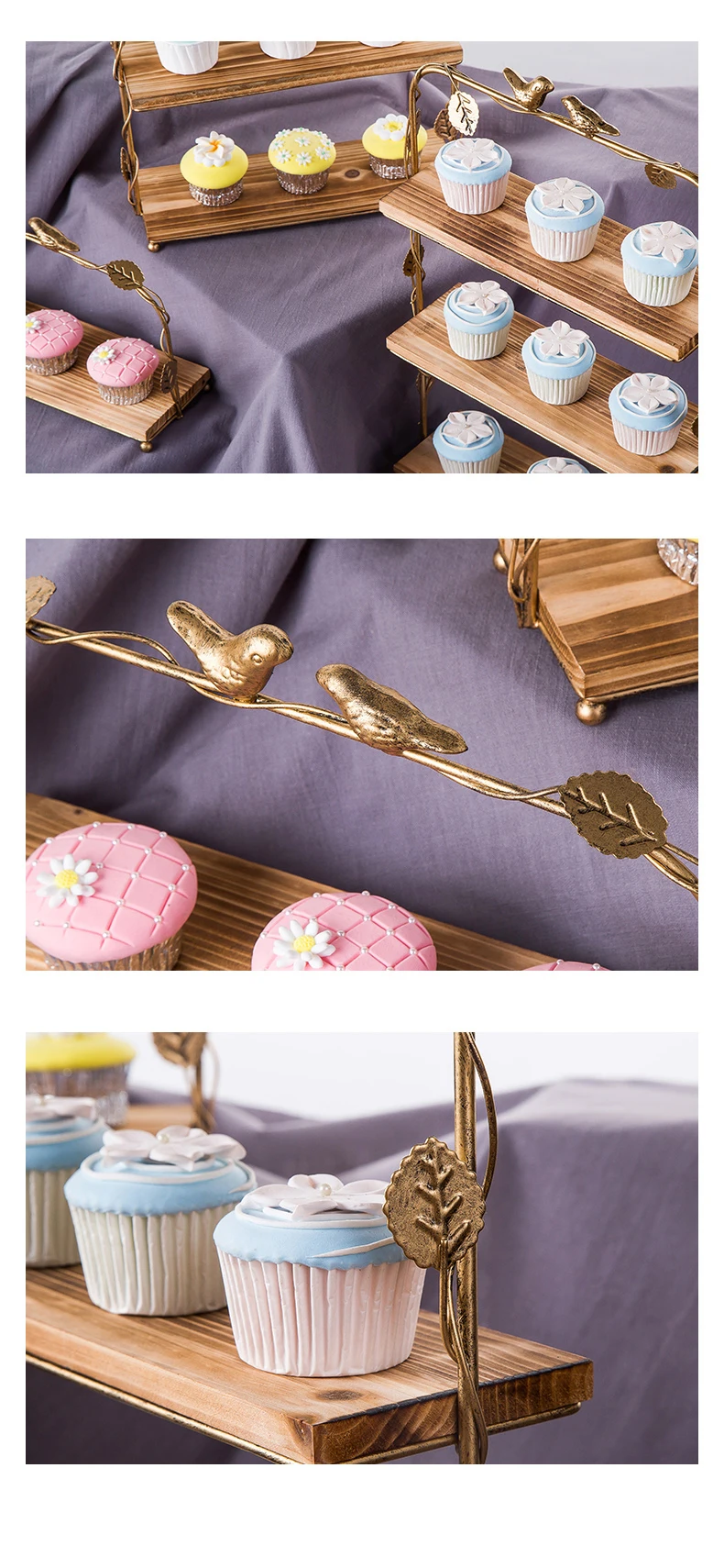 В скандинавском стиле ретро металлическая деревянная подставка для торта Железный поднос для торта десертный стол Свадебные праздничные вечерние украшения