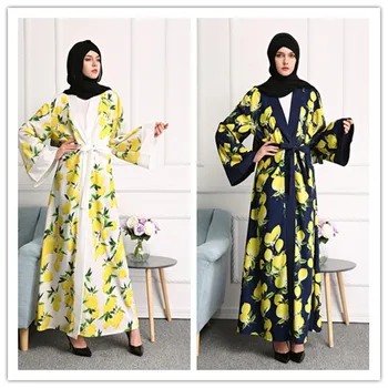 

Muslim clothing print floral kaftan islamic abaya dress aba for woman