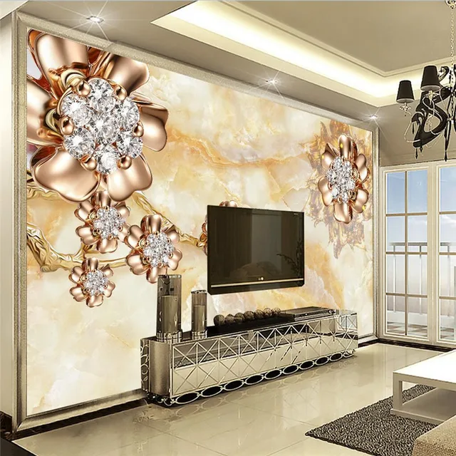 beibehang Wall Panel 3D Wallpaper Marble Diamond Jewelry Background