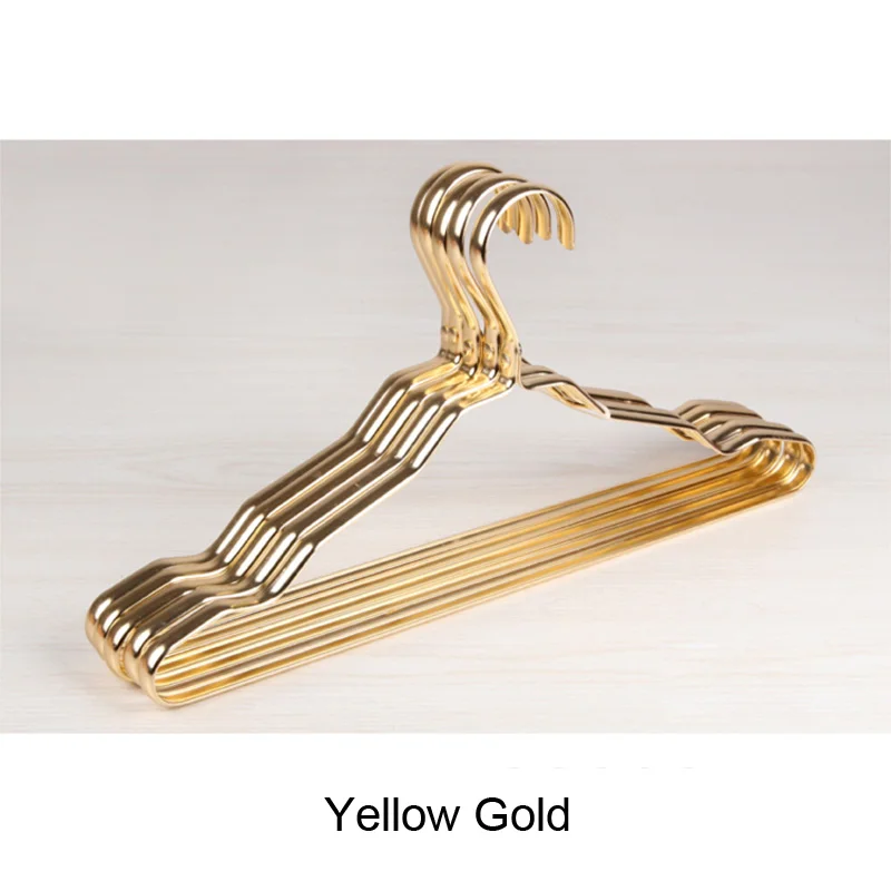 Розовое золото нескользящий дизайн расширенный Алюминий T вешалка для рубашки магазин вешалки для взрослых вешалки для одежды - Цвет: yellow gold
