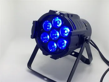 

4pcs 7x18w 6in1 LED Par Light Light Aluminum Cast RGBWA + UV dmx Stage Lighting Professional for Home Entertainment Lights