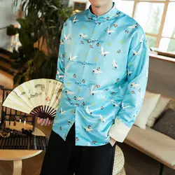 MR-DONOO китайский стиль мужской одежды кран пальто тренд куртка Свободные Большие размеры Ретро Тан костюм пряжки пальто JK18
