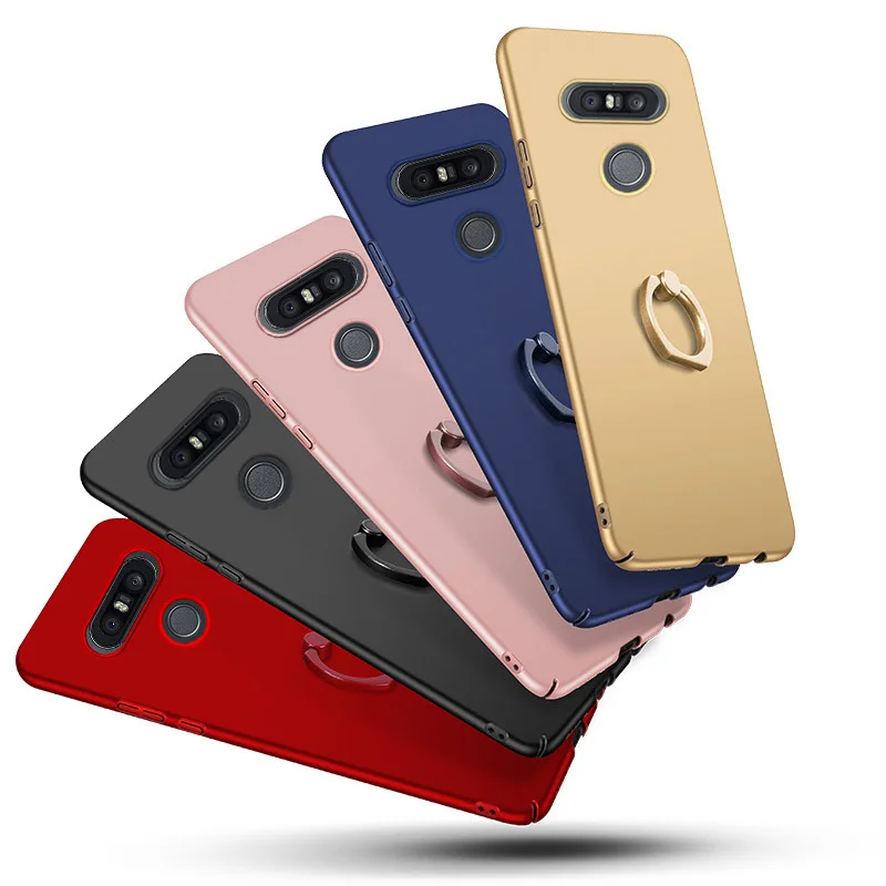 

Cover for LG Q6 Plus Q8 V30 V20 V10 G7 G6 Case with Ring Stander Matte Phone Back Cover Funda Coque