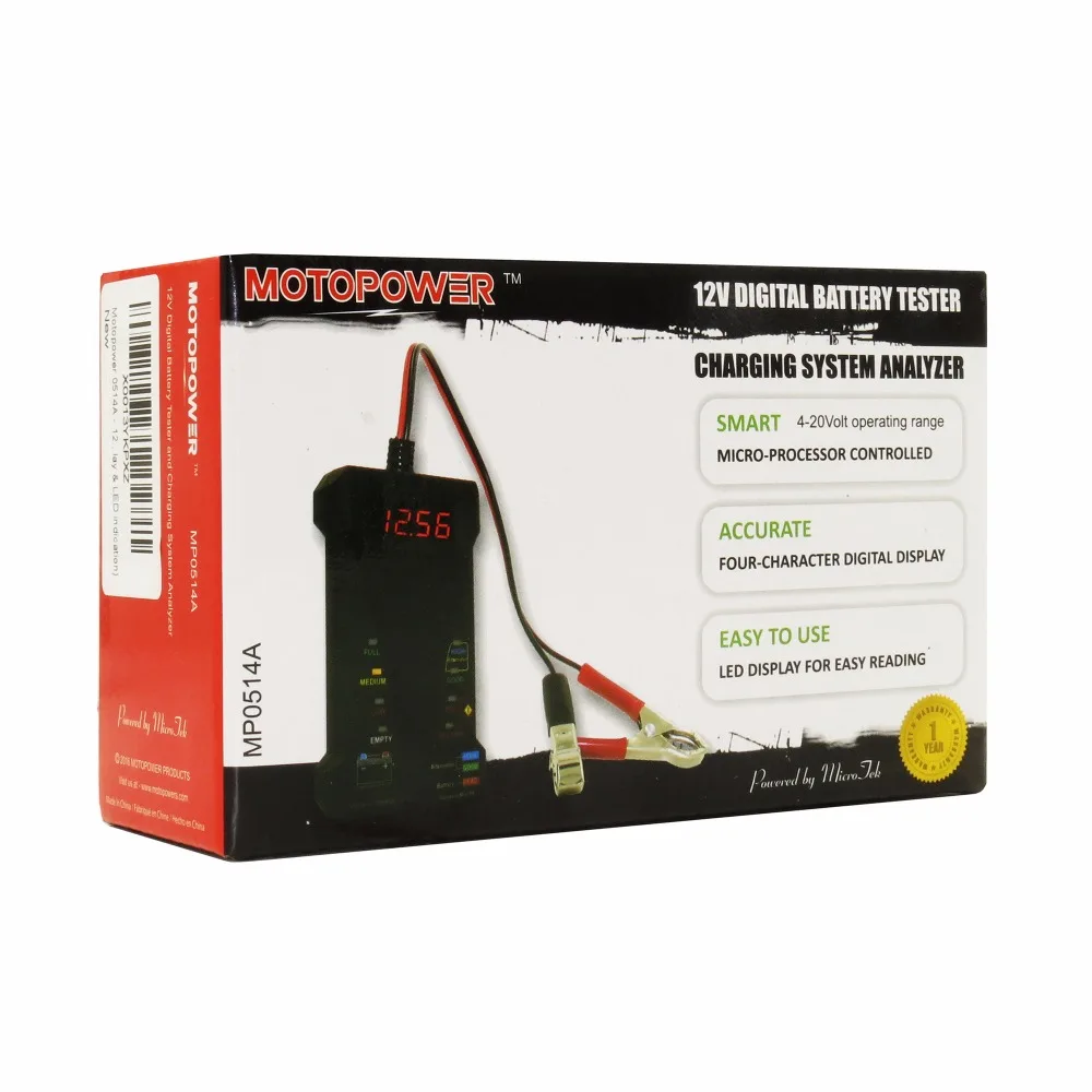 Цифровой Тестер Аккумуляторов MOTOPOWER MP0514C 12 В вольтметр генератор анализатор с ЖК