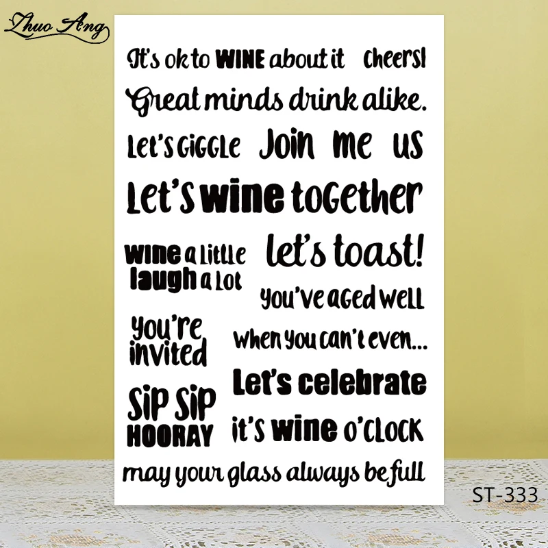 

ZhuoAng Carnival Exciting Word Clear Stamps For DIY Scrapbooking/Card Making/Album Decorative Silicon Stamp Crafts