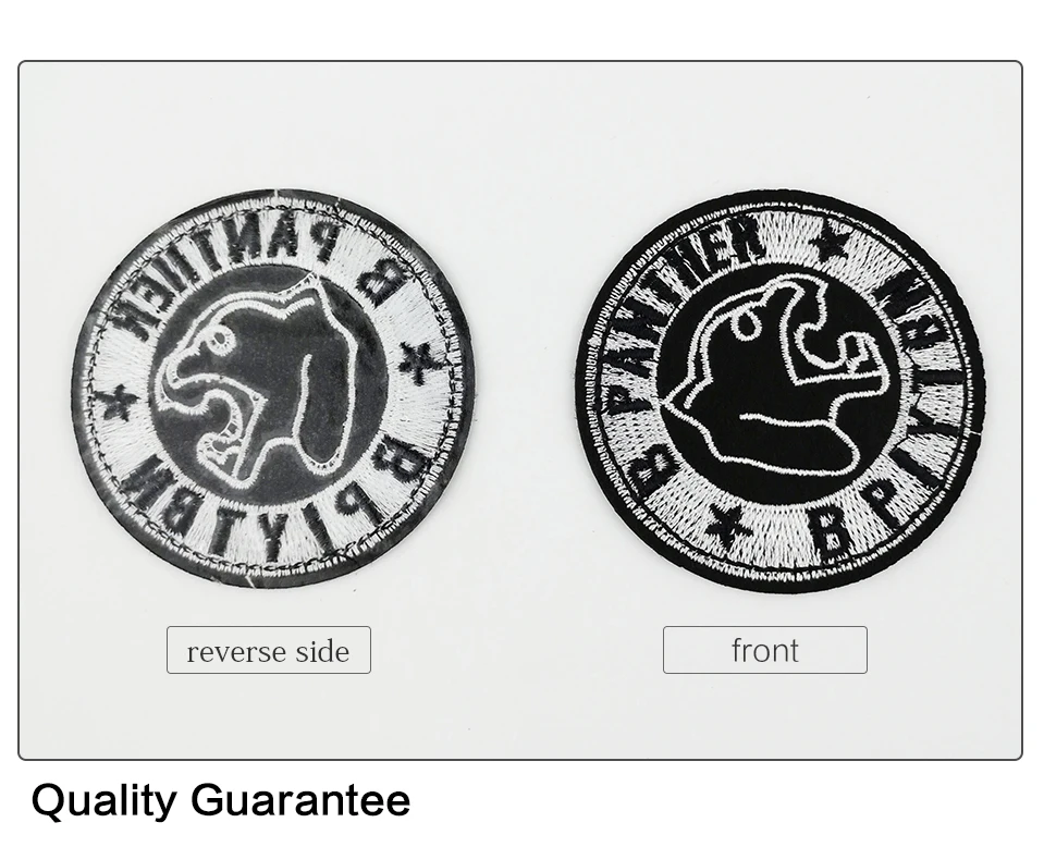 03 Black Embroidery Iron On Patches Stars Anchor Diamond Panther Punk Rock Patch DIY Badges For Clothes Jacket Clothing