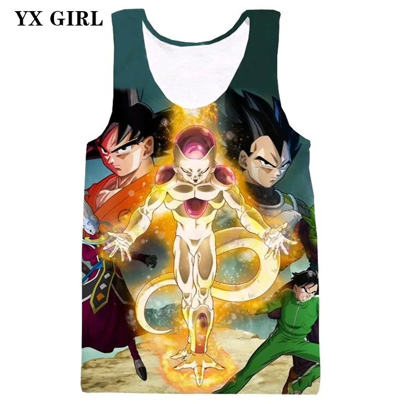 

2019 Harajuku Summer Mens Fashion Tops Tank Dragon Ball Goku/Frieza/Vegeta Men 3d Printed Vest Sleeveless Tees Unisex Vest