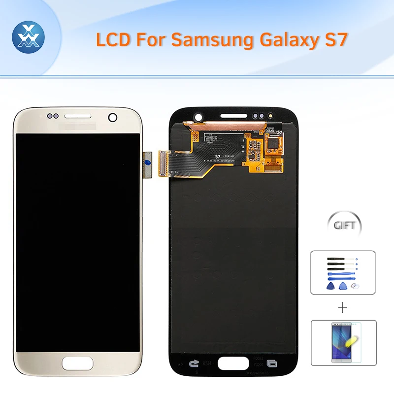 Original LCD for Samsung Galaxy S7 G930 LCD display touch screen digitizer glass G9300 G930V G930A G930T G930F G930P+tools+film