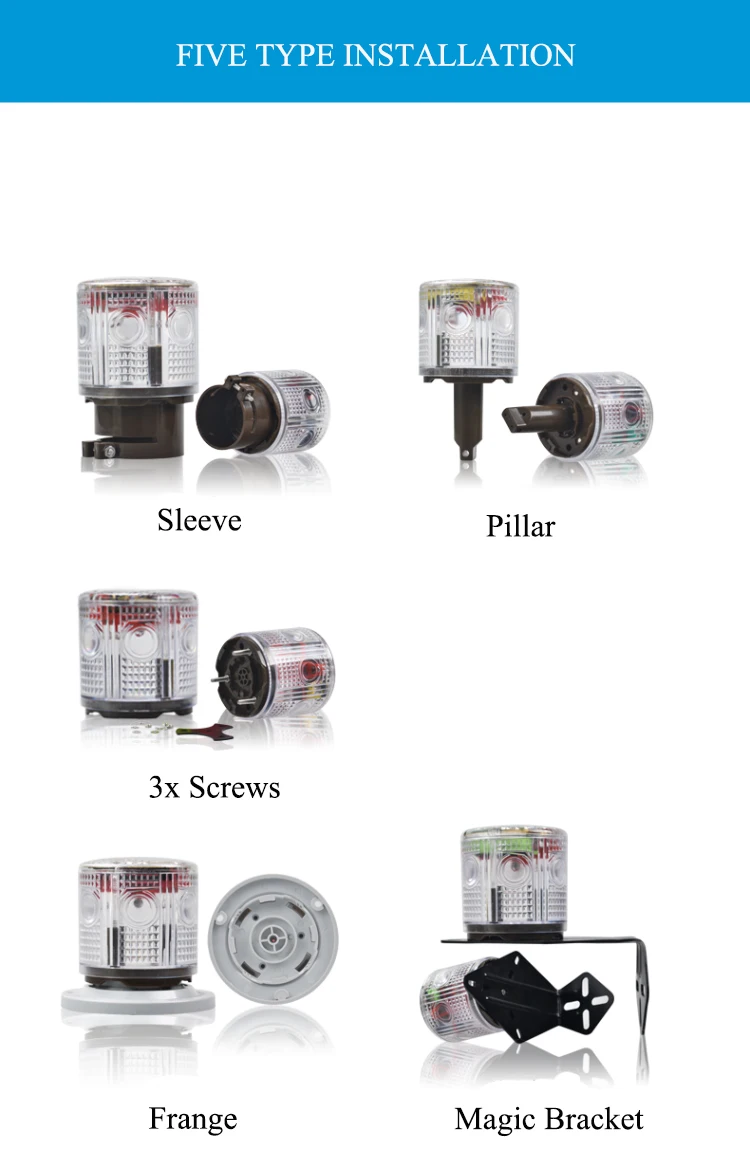 Защита от дождя оптически Контролируемая без переключателя Солнечный Предупреждение сигнальная лампа светильник красный синий двойной Цвет стробоскоп проблесковая лампа светильник