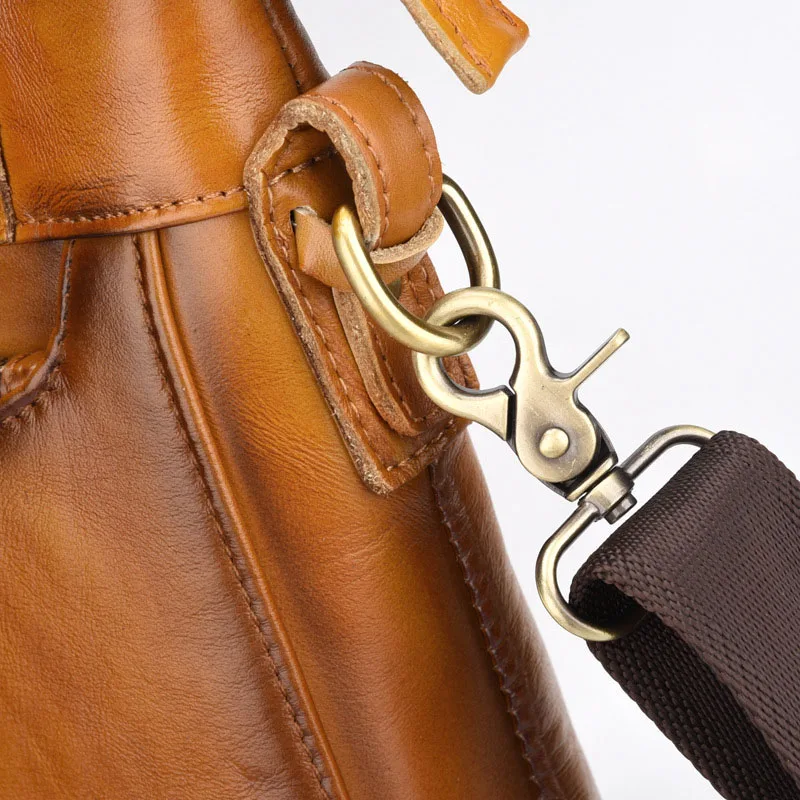 AETOO Retro leather color men's bag business leather men's handbag shoulder bag official Messenger bag vertical men's bag