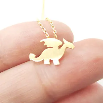 

SMJEL wholesale Dragon with Wings Pendants&Necklaces for Women Animal dinosaur Charm Handmade Animal Jewelry Gifts 10pcs-N134