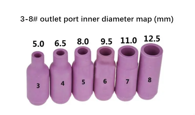 TIG глинозема насадки Shield Cup#3-8 подходят wig-сварочная горелка расходных материалов SR Пта DB WP 17 18 26 серии