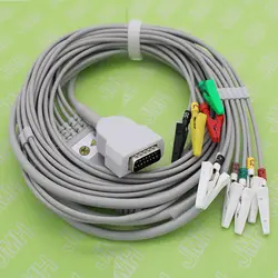 Использование для Marquette, Hellige MicroSmart, MAC500/1100, MAC1200/1200ST EKG ЭКГ 10 свинцовый кабель и ветеринарный зажим электрода leadwire