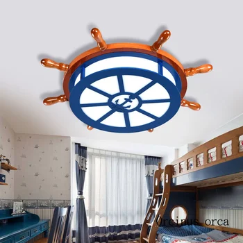 

American creative cartoon boat rudder ceiling lamp bedroom child room light Mediterranean individuality sail LED ceiling lamp