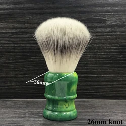 dscosmetic 24mm 26mm soft synthetic hair knots green resin handle Men's Shaving Brush traditional wet shaving tool - Цвет: 26mmknot