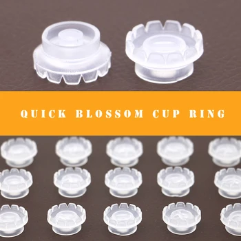 

50pcs Individual Eyelash Glue Holder Grafting Eyelashes Quick Blossom Cup Ring Eyelash Extension Adhesive Stand Lash glue holder