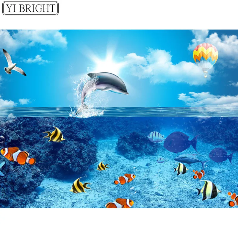 

5D DIY Full Square Diamond Painting Cross Stitch blue whale 3D Diamond Embroidery Rhinestone Mosaic Home Decoration