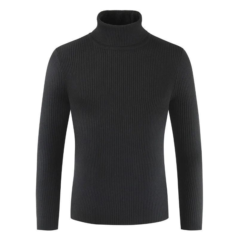 

Men new autumn turtleneck Thin Wool sweater solid color high-neck sweater 2XL