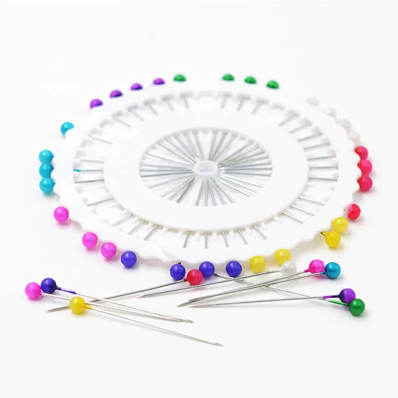 480pcs Beautiful DIY Sewing Locating Straight Pearl Headed Pins Needles Portable Colorful Pearl