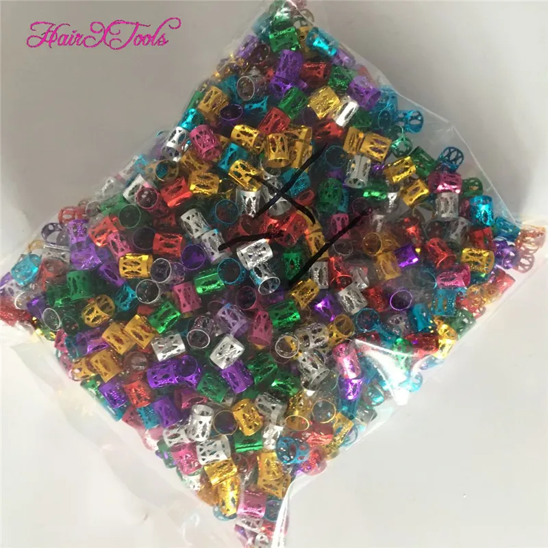 

Dreadlocks Ring 100Pcs Gold Dreadlock Cuffs Beads--Dread Hair Beads 8MM Hole&Free Tibetan Silver Beads 7 Color Options