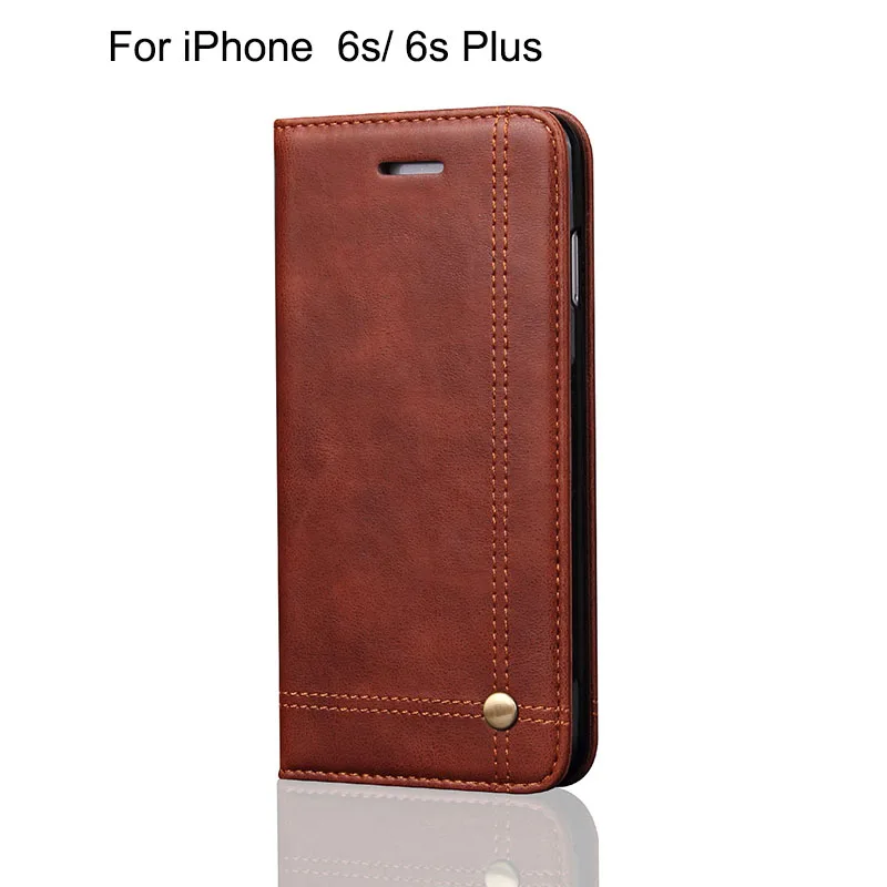 Luxury Brand Coque For iPhone 6s/ 6s Plus/ 6 plus Leather Case Ultra Slim Original Card Holder Retro Flip Cover Wallet Case