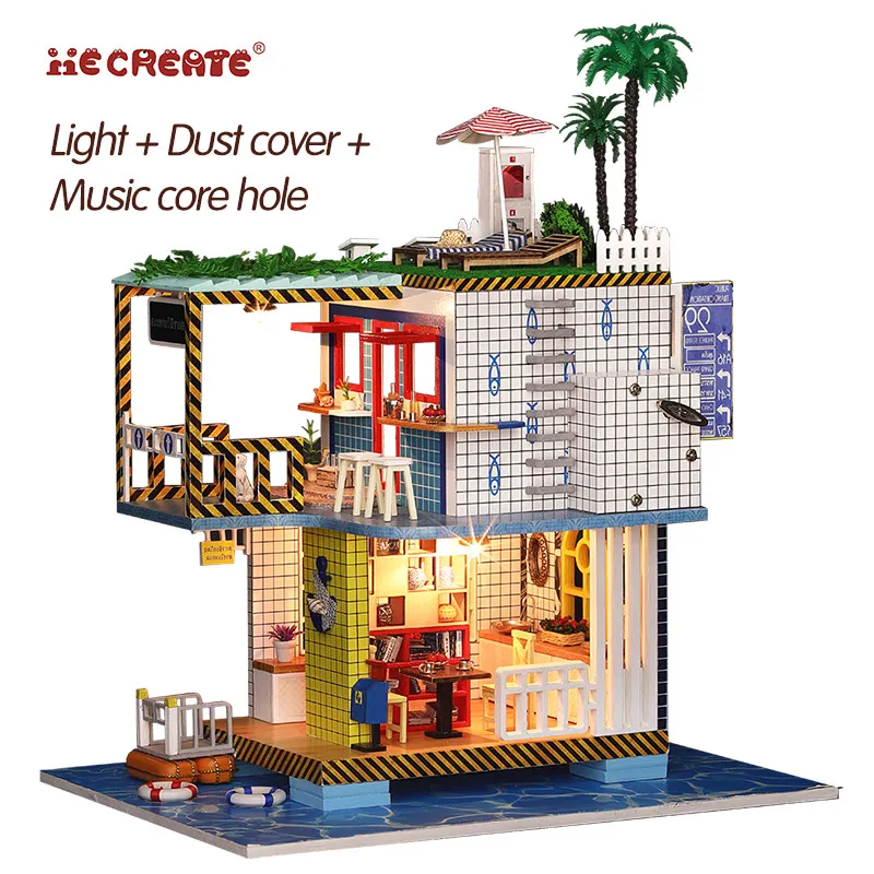 Furniture Kit Girl Furniture DIY Miniature Doll House 3D Wooden Dolls Houses Toys for children Miniature dollhouse Puzzle