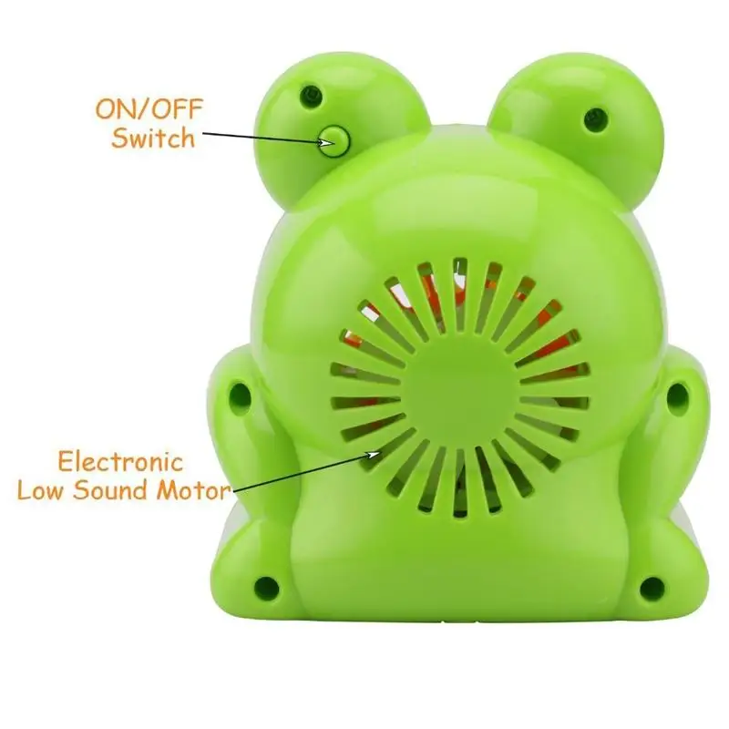 Зеленый милый лягушка автоматическая машина пузыря Воздуходувка Производитель Дети Крытый Открытый летних вечеринок игрушки CAS9330A