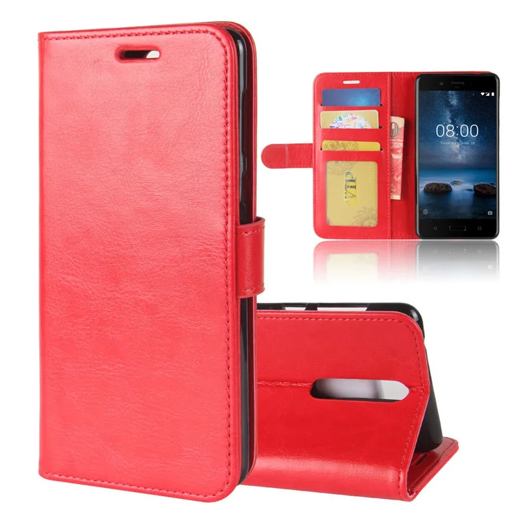 Кожаный защитный чехол-кошелек для телефона Nokia 8 Folio Stand с держателем для карт тонкий магнитный чехол для телефона Nokia 8