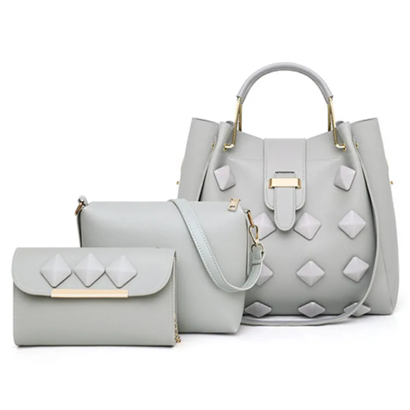 

EAYIN Large Capacity Sweet Tote Bag Bucket Purses And Handbags 3Pcs/Sets Women Handbags Leather Shoulder Bags Female Sac Femme