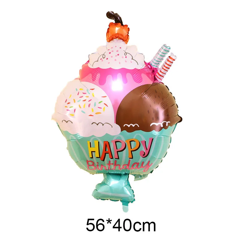 1 шт. Милые Пончики еда фольги воздушный шар для мороженого попкорн воздушные шары для дня рождения сладкие детские игрушки DIY детские украшения для душа