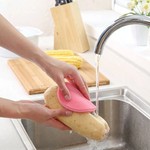 1 шт Силиконовая щетка для мытья посуды, миска, кастрюля, щетка для мытья, инструмент для приготовления пищи, моющее средство, губки, губки, кухонные принадлежности