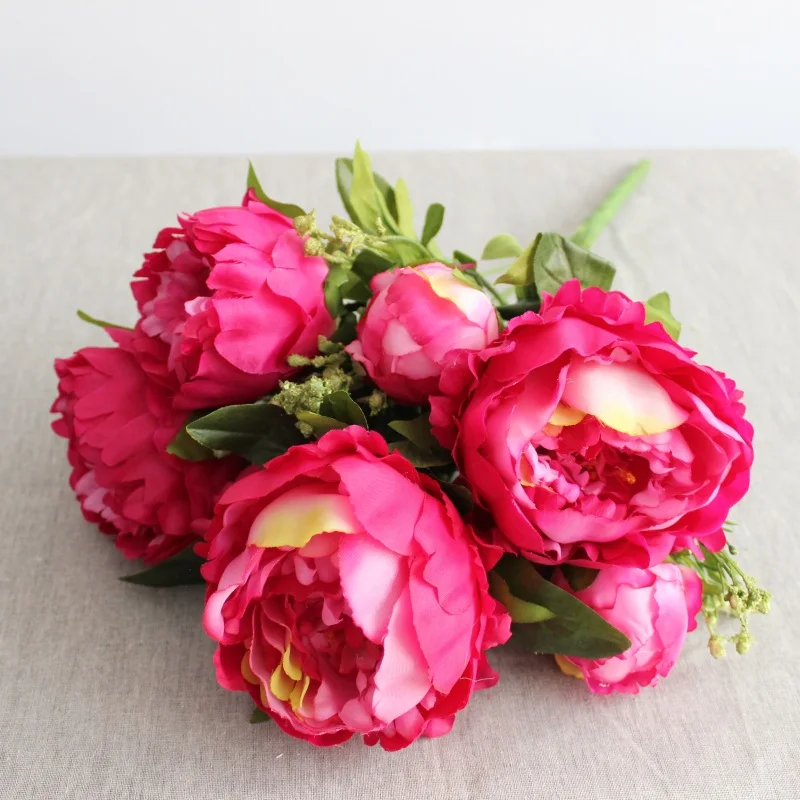 7 heads Artificial peony 1 Bouquet Artificial Flowers silk Vivid Peony