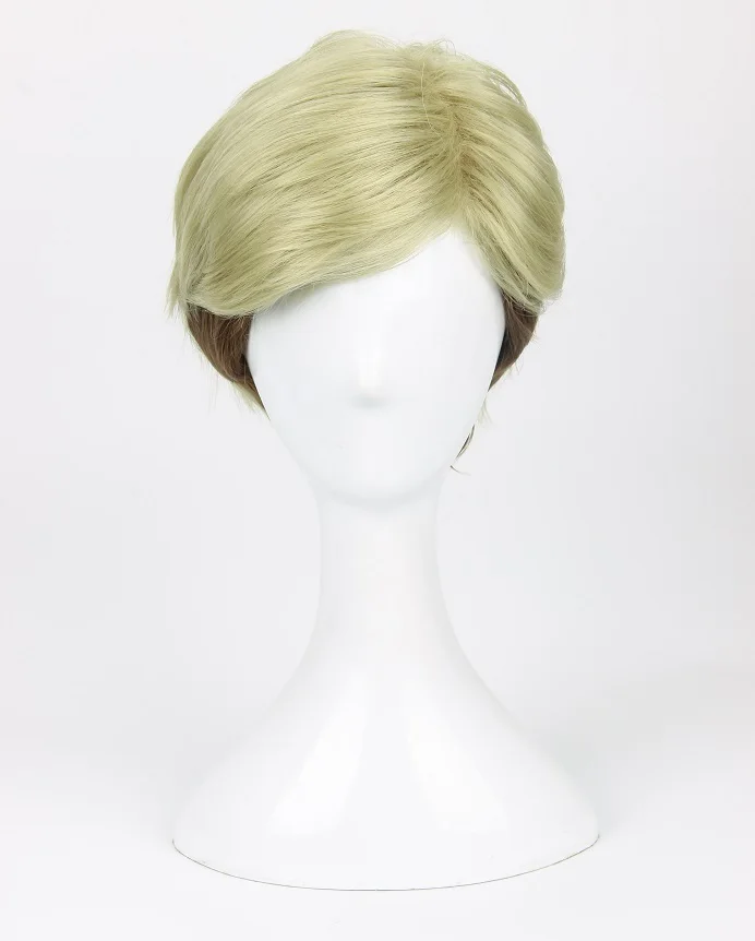 

Anime Attack on Titan Erwin Smith Wig Short Blonde Brown Ombre Color Cosplay Wig + Wig Cap