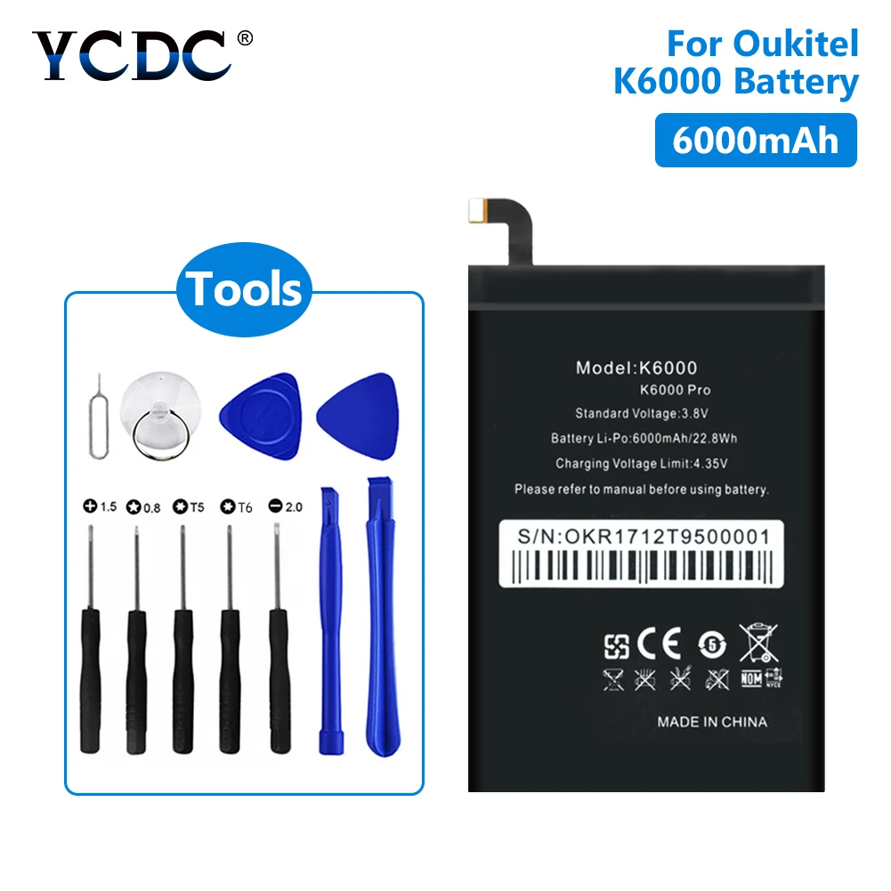 Запасные батареи для мобильного телефона + инструменты Oukitel K6000 / Pro Ulefone Power DOOGEE T6