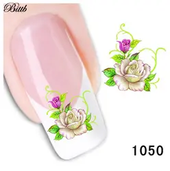 Bittb 2 шт. Роза Пион бабочка ногтей Стикеры s переноса воды Стикеры Nail Art Таблички гвозди обертывания Временные татуировки Nail Инструменты