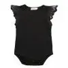 Летний комбинезон без рукавов с кружевным плечом для новорожденных девочек - Цвет: Черный