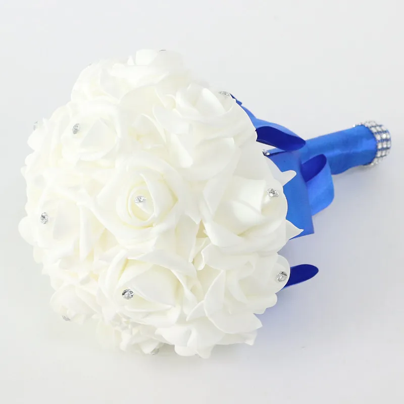 Flone Artificial Wedding Bridal Hand Holding Bouquet Bridal Bridesmaid Rose Flowers Fake Flower Party Home Decor Floral (9)