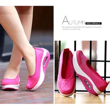 Г., Весенняя женская прогулочная обувь легкая обувь без шнуровки женские дышащие кроссовки на платформе из сетчатого материала