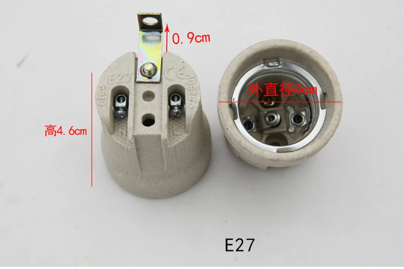 2pcs E27 керамическая крышка лампы винт E40 держатель лампы керамика и фарфор E14 основы для потолочной лампы модернизации