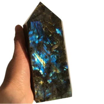 

1.5kg Big size Natural labradorite Quartz Obelisk Large Crystal Wand Point quartz crystal gemstone tower reiki healing