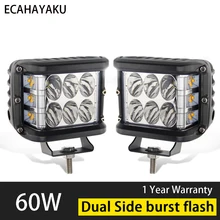 ECAHAYAKU 4 pollici 60 W Lato Luminoso Ha Condotto La Luce del Lavoro di Guida di Veicoli Lampada Luce Fuori Strada Bar Combo Fascio Per 4×4 Camion Off-road Veicoli