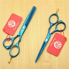 5,5 ''16 см фиолетовый дракон 440C синий цвет профессиональные человеческие ножницы для волос Парикмахерские ножницы для резки филировочные ножницы Z1014