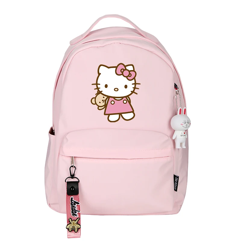 Модный женский рюкзак с аниме hello kitty, школьные сумки для девочек-подростков, милый розовый рюкзак для путешествий, рюкзак на плечо, сумка для ноутбука