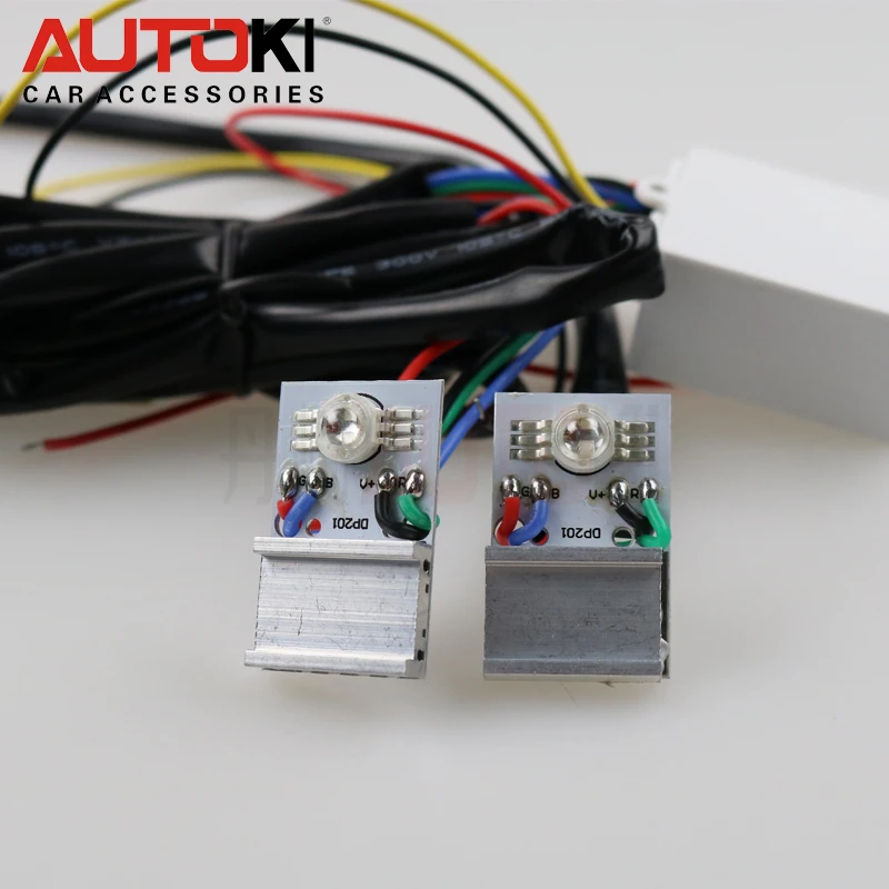 

LED Colorful RGB Devil Eyes Hella 5 Q5 Bi-xenon Lens Car Demon Eye For Headlight Projector Lens Retrofit
