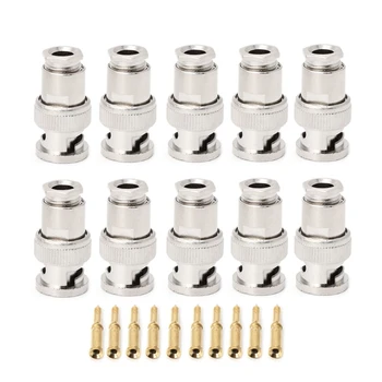 

10PCS RG58 BNC Male Plug For CCTV Security Coax Coupler Video BNC Connector