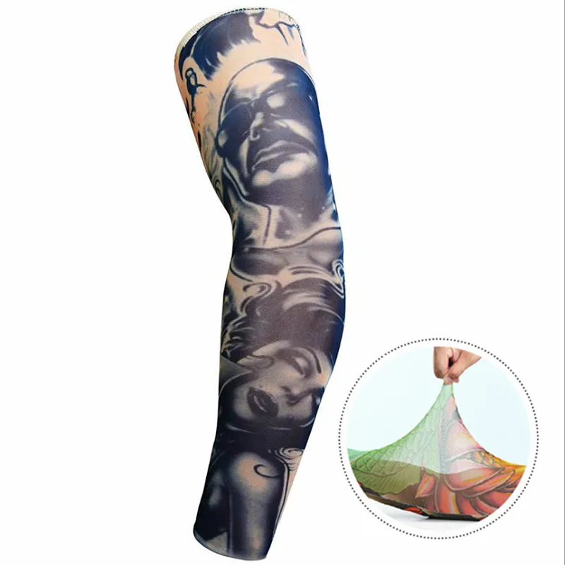 

Tattoo Sleeve Men Women Outdoor Sport UV Protection Arm Sleeves Elastic Breathable Print Totem Hand Cover 1Pc