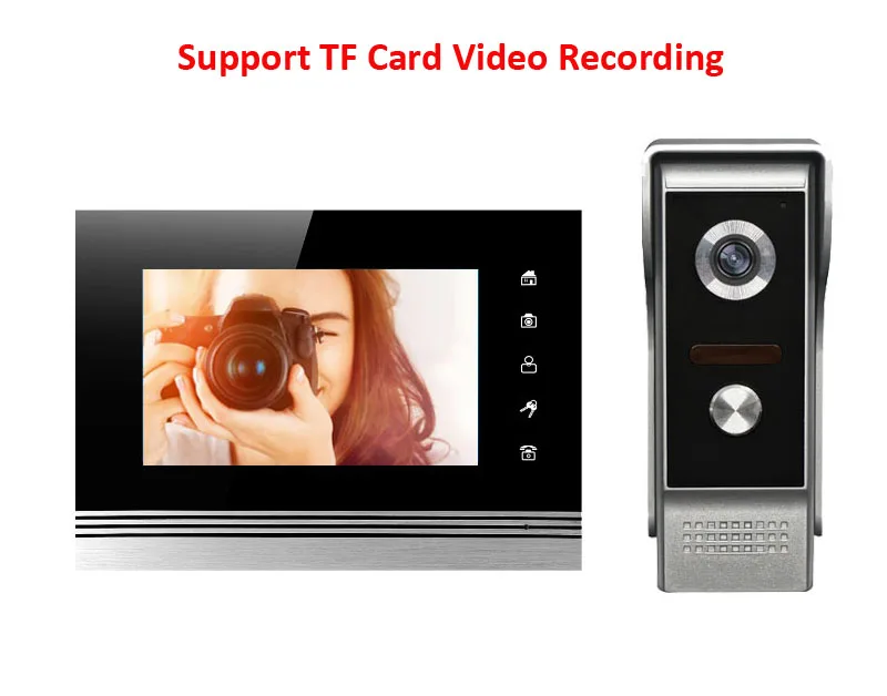 

Door Access Control 7" LCD Display Video Doorbell Door Phone 700TVL Security Camera Intercom Picture/Video Recording
