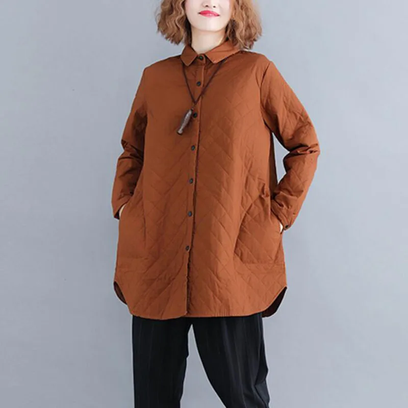 

Spring Autumn 2018 Fashion Women Jacket Coat Single-breasted Add fertilizer Plus Size Women's Clothes Outwear Loose Jackets Tops