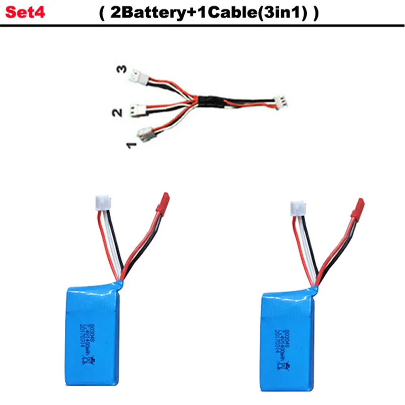 Высокое качество 7,4 В 1400 мАч 2 S Lipo Батарея для WLtoys A959 A969 A979 K929 RC Внедорожник для пустыни автомобилей Обновление Запасные Запчасти зарядное устройство - Цвет: Set4