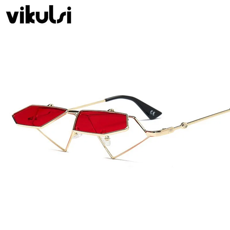 

Unique Red Cat Eye Sunglasses Women Retro Men Two lens Small Sun Glasses Metal Frame Ladies Sexy Sun Glasses Clear Lens Glasses